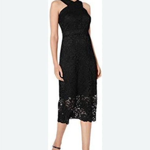 NWT Sam Edelman Criss Cross Lace Neck Sheath SZ 10 - Picture 1 of 13